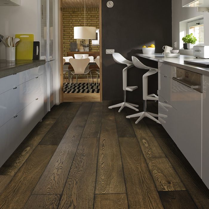Black - (European Oak - Single Strip) Engineered Wood Flooring