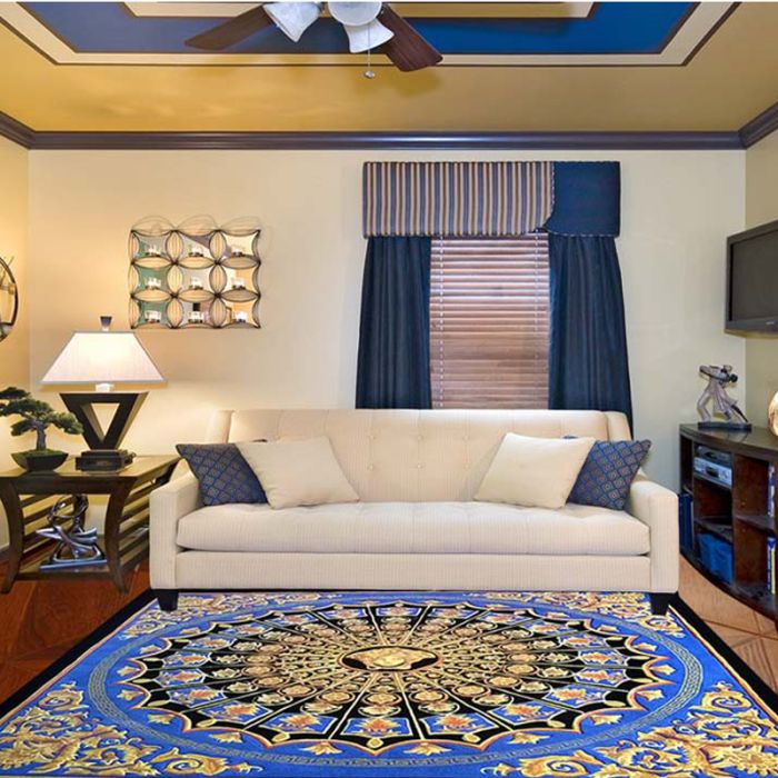 Gold and Blue Cartwheel, Carpet Flooring
