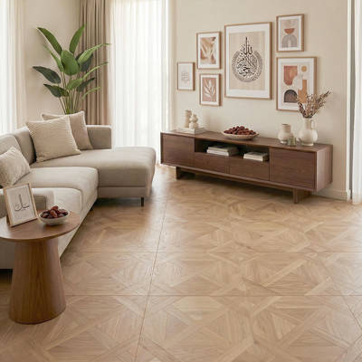 RP Chelsea Square Elegant Wave Tawny 15 Parquetry Wood Flooring Livingroom